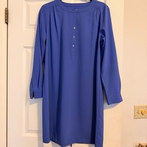 LOFT Royal Blue Button-Up Shirt Dress